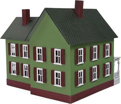 HO Scale Assembled Complete Model Village Two-Story House 1:87 Christmas Building JZ8704 (Green) in Saudi Arabia
