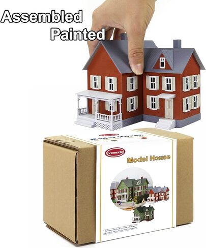 HO Scale Assembled Complete Model Village Two-Story House 1:87 Christmas Building JZ8704 (Green) in Saudi Arabia