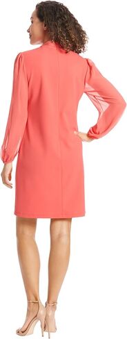 London Times Long Sleeve Tie Neck Shift Work Dresses for Women in Saudi Arabia