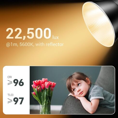 Godox ML60IIBi Bi-Color LED Video Light, 70W 2800K-6500K 22500Lux @1m Continuous LED Light, 11 FX Effects, APP Control, with Godox AK-B01 NP-F Battery Accessory Bracket Handle in Saudi Arabia