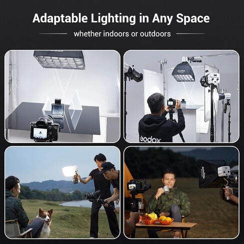 Godox ML60IIBi Bi-Color LED Video Light, 70W 2800K-6500K 22500Lux @1m Continuous LED Light, 11 FX Effects, APP Control, with Godox AK-B01 NP-F Battery Accessory Bracket Handle in Saudi Arabia