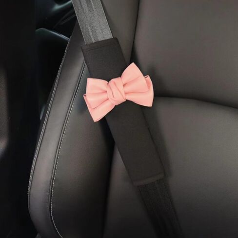 2/4 PCS Car Seat Belt Covers, Cute Bow Seat Belt Cover Pad, Seatbelt Shoulder Strap Pads Covers for Shoulder Protector Car Accessories for Kids Adults (2PCS-Pink) in Saudi Arabia
