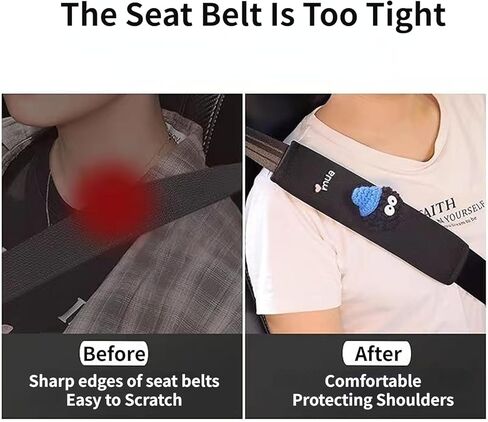 2/4 PCS Car Seat Belt Covers, Cute Bow Seat Belt Cover Pad, Seatbelt Shoulder Strap Pads Covers for Shoulder Protector Car Accessories for Kids Adults (2PCS-Pink) in Saudi Arabia