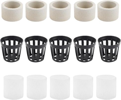 YOLUFER Aquatic Plants Fixed Set 10pcs Aquarium Plant Weights Pot and 10pcs Planting Cup with 10pcs Fixing Cottons Aquarium Accessories (30) in Saudi Arabia