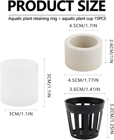YOLUFER Aquatic Plants Fixed Set 10pcs Aquarium Plant Weights Pot and 10pcs Planting Cup with 10pcs Fixing Cottons Aquarium Accessories (30) in Saudi Arabia
