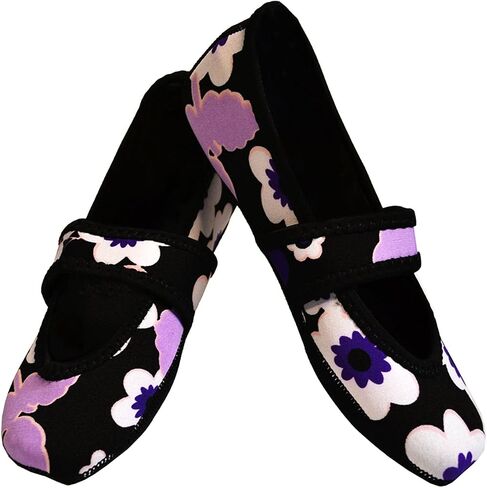 Women's Classic Betsy Lou, Best Foldable & Flexible Flats, Travel & Exercise, Dance, Yoga Socks, Indoor Shoes, Slippers, Midnight, Medium in Saudi Arabia