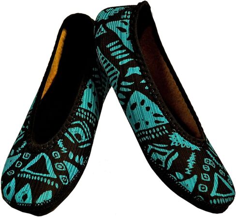 Women's Classic Betsy Lou, Best Foldable & Flexible Flats, Travel & Exercise, Dance, Yoga Socks, Indoor Shoes, Slippers, Midnight, Medium in Saudi Arabia