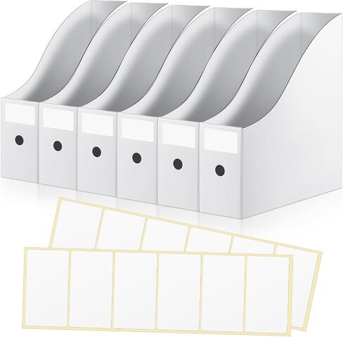 Thenshop 6 Pieces 12 x 12 Scrapbook Paper Organizer Vertical Storage Bin for Holding 12" x 12" Papers, Scrapbook Papers, Vinyl Sheets, Cardstocks, Magazine, File, Document, White in Saudi Arabia