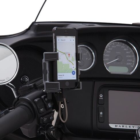 Ciro 50211 Smartphone/GPS Holder (Black Perch Mount With Charger For 1984-2016 Models (Excluding 2014-2016 Street Glide Models)) in Saudi Arabia