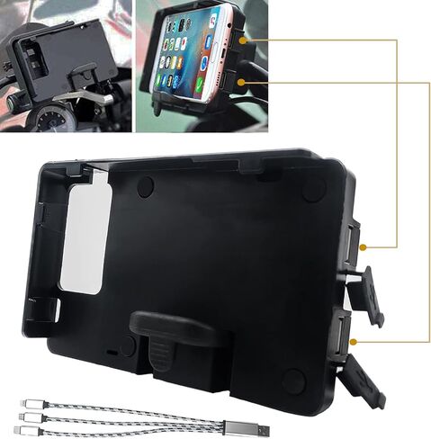 حامل هاتف للدراجات النارية مع شاحن GPS ودعامة ملاحة للهاتف المحمول متوافق مع R1200GS ADV F700GS F800GS CRF1000L Africa Twin 12 مم in Kuwait