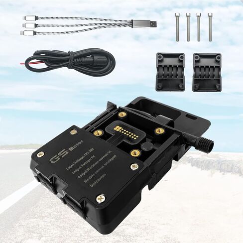 حامل هاتف للدراجات النارية مع شاحن GPS ودعامة ملاحة للهاتف المحمول متوافق مع R1200GS ADV F700GS F800GS CRF1000L Africa Twin 12 مم in Kuwait