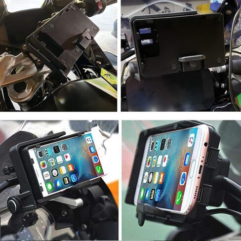حامل هاتف للدراجات النارية مع شاحن GPS ودعامة ملاحة للهاتف المحمول متوافق مع R1200GS ADV F700GS F800GS CRF1000L Africa Twin 12 مم in Kuwait