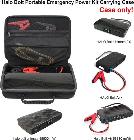 Elonbo Carrying Case for Halo Bolt Ultimate 2.0/ Halo Bolt Ultimate 55500 mwh/Halo Bolt Air 58830/Halo Bolt Air + 55500/Halo Bolt 58830/44400/57720/ACDC Max 55500 Portable Emergency Power Kit, Black in Saudi Arabia