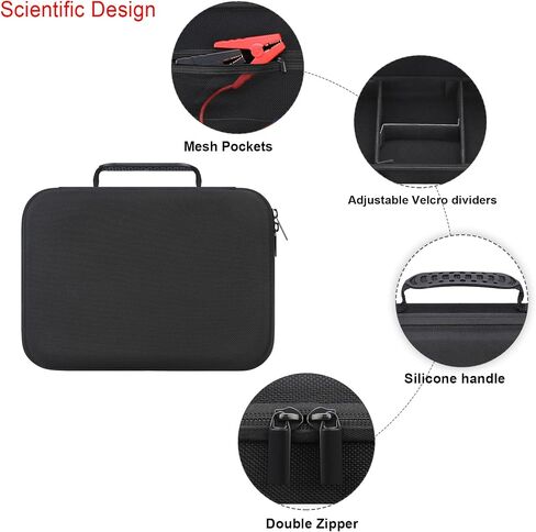 Elonbo Carrying Case for Halo Bolt Ultimate 2.0/ Halo Bolt Ultimate 55500 mwh/Halo Bolt Air 58830/Halo Bolt Air + 55500/Halo Bolt 58830/44400/57720/ACDC Max 55500 Portable Emergency Power Kit, Black in Saudi Arabia