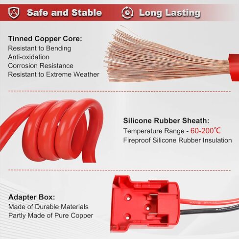 مشابك كابل قافز لبطارية ميلووكي M18 18 فولت، كابل معزز للسيارات 8AWG in Kuwait