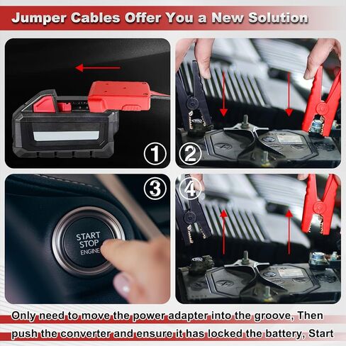 مشابك كابل قافز لبطارية ميلووكي M18 18 فولت، كابل معزز للسيارات 8AWG in Kuwait