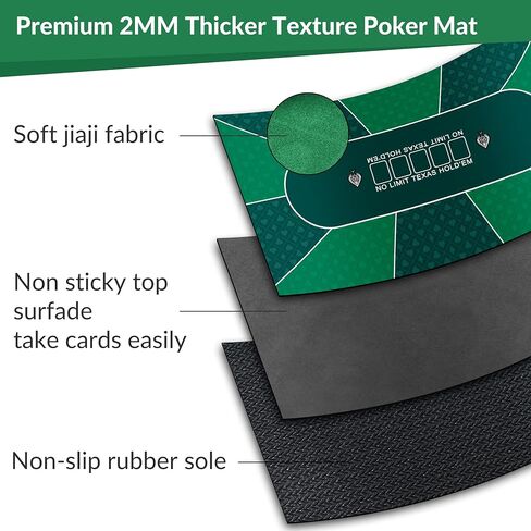 nuveti Poker Mat - 94 x47inch Non-Slip Poker Table Game Mat - Portable Rubber Waterproof Poker mat for Table 8-10 Player Card Game in Saudi Arabia