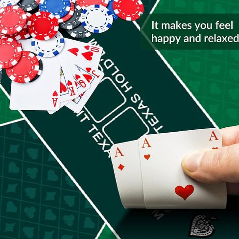nuveti Poker Mat - 94 x47inch Non-Slip Poker Table Game Mat - Portable Rubber Waterproof Poker mat for Table 8-10 Player Card Game in Saudi Arabia