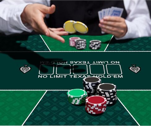 nuveti Poker Mat - 94 x47inch Non-Slip Poker Table Game Mat - Portable Rubber Waterproof Poker mat for Table 8-10 Player Card Game in Saudi Arabia