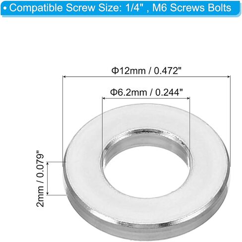 PATIKIL M6 Aluminum Spacers, 10 Pcs Metal Spacer Aluminum Round 6.2mm ID x 10mm OD x 2mm L Thickness Aluminum Spacer 1/4in ID Screw Standoff Fit for 1/4" or M6 Screw Bolts in Saudi Arabia