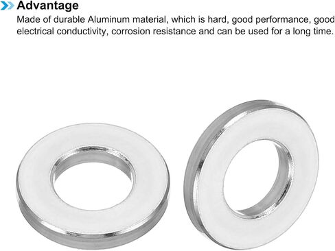 PATIKIL M6 Aluminum Spacers, 10 Pcs Metal Spacer Aluminum Round 6.2mm ID x 10mm OD x 2mm L Thickness Aluminum Spacer 1/4in ID Screw Standoff Fit for 1/4" or M6 Screw Bolts in Saudi Arabia