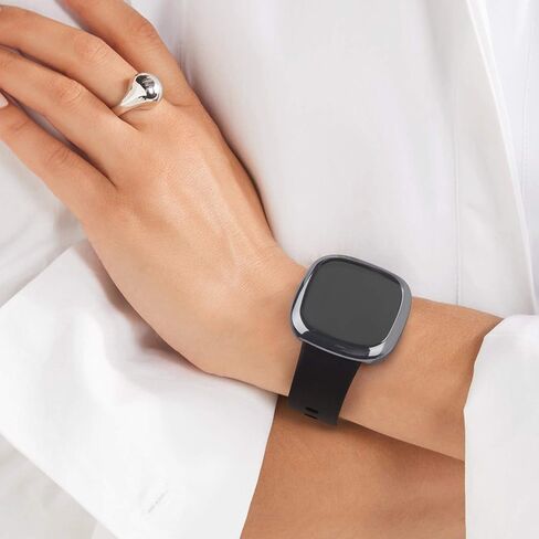 [6 Pack] Compatible with Fitbit Sense/Fitbit Versa 3 Screen Protector Case, Soft TPU Full Around Cover for Fitbit Versa 3 / Sense Smartwatch (Black, Gray, Silver, Rose Gold, Gold, Clear) in Saudi Arabia
