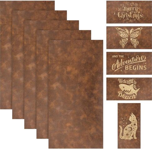 Huhumy 5 Pieces Laserable Leather Sheets Leatherette Sheets for Laser Engraving Leather Laser Engraving Supplies for Art Craft Supplies and Materials(12 x 24 Inch,Multiple Colors) in Saudi Arabia