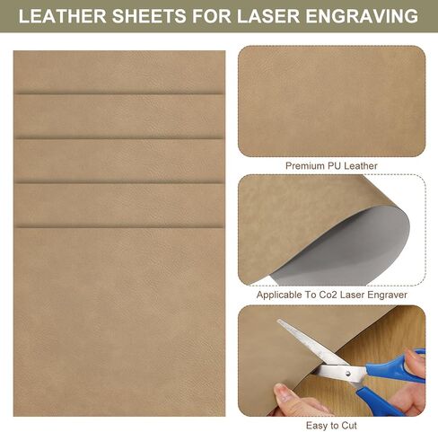 Huhumy 5 Pieces Laserable Leather Sheets Leatherette Sheets for Laser Engraving Leather Laser Engraving Supplies for Art Craft Supplies and Materials(12 x 24 Inch,Multiple Colors) in Saudi Arabia