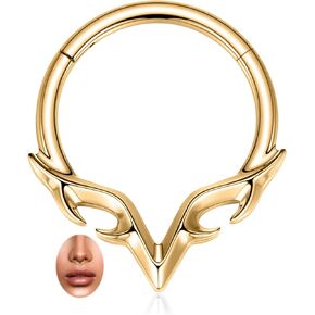 PEAKLINK Blade Wings Septum Jewelry 16G Septum Ring V Shape Septum Piercing Daith Earring 316L Stainless Steel Nose Ring Helix Cartilage Tragus Rook Conch Hoop Earring for Women in Saudi Arabia