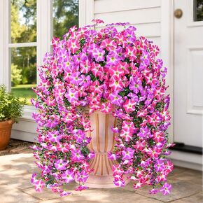 Realistic Artificial Flowers for Outdoors, 2 PCS Full UV Resistant Artificial Outdoor Flowers, Large Size Faux Flowers for Outdoor planters Fake Hanging Flowers Plants for Porch, Front Door, Garden in Saudi Arabia
