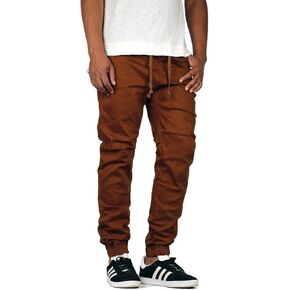 Mersenne Men's Casual Slim Fit Twill Stretch Jogger Pants in Saudi Arabia