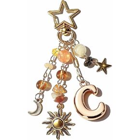 Initial Bag Charms Keychain - Gold Cute Y2K Aesthetic Boho Beaded Purse Charm for Handbags Birthday Gift for Women in Saudi Arabia