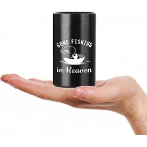 Small Urns for Human Ashes 3.54 Inch Mini Cremation Urn for Ashes Adult Aluminum Gone Fishing Mini Urn Memorial Ashes Keepsake Urn Sharing for Female Male-Black in Saudi Arabia