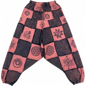 Ezhippie Mens Hippy Patchwork Trouser Lightweight Cotton Boho Festival Summer Harem Pants in Saudi Arabia