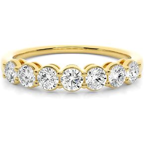Buy Jewels Solid 10k Gold Wedding Band Moissanite Half Eternity Anniversary Ring For Women (G-H Color) in Saudi Arabia