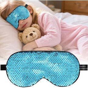 Kids Sleep Mask | Kids Eye Mask with Magic Flip-Sequins | 100% Mulberry Silk Blackout Sleeping Mask with Adjustable Strap (5-15 Years) | Gift for Girls & Boys (Rose Red) in Saudi Arabia
