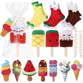 Ramede Funny Socks Gifts for Women Ice Cream Socks Novelty Fruit Donut Crazy Set with Ice Cream Tag Bow for Birthday Party in Saudi Arabia