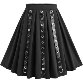 DRESSFO الشرير تأثيري حلي القوطية الصلبة بولي Strap حزام جروميت ألف خط تنورة صغيرة in Saudi Arabia