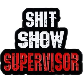 دبوس المينا الفكاهة المكتبية الساخرة من Sht Show Supervisor، بروش دبوس سخرية مضحك في مكان العمل لمديري Sassy Boss وزملاء العمل الفكاهيين، شارة بروش نكتة العمل المضحكة، شارات طية صدر السترة المقتبسة من المكتب الساخر، هدية فكاهة الرئيس، إكسسوار مجوهرات نكتة in Kuwait