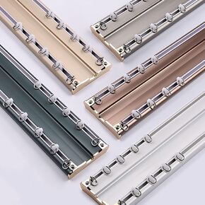 Aluminum Curtain Track 100cm 420cm 2 Layer Ceiling Rail with Silent Rollers for Curtains Window Balcony Office Hotels Clinics Blue 420cm/13.8ft in Saudi Arabia