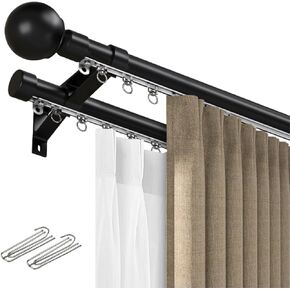 2 Lane Curtain Rod 1 6m Wall Mounted Aluminum Curtain Track System White Gardinenschiene for Smooth Drapery Installation (3.8m) in Saudi Arabia