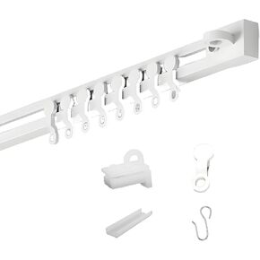Self Adhesive Curtain Rod White Ceiling Mounted Track 40 400cm Adjustable No Drill Wall Installation Flexible Room Divider Window Treatment (300cm/9.8FT) in Saudi Arabia