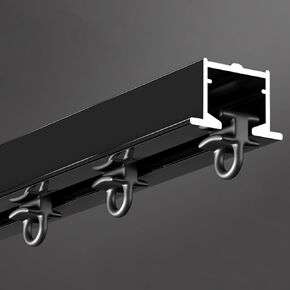 Hidden Curtain Track System Rustproof Recessed Curtain Pole Rod Set for Apartments & Hospitals Easy to Cut 3.5m (11.5ft) Sleek Black Design in Saudi Arabia