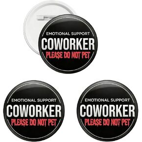 Emotional Support Coworker Round Pin, 3/5 Pcs Do Not Pet Funny Enamel Pins 1.73in Office Work Humor Daily Lapel Backpack Coat Outfit Jewelry in Kuwait