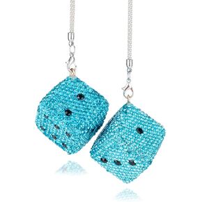 Bling Diamond Dice Car Hanging Accessories – Crystal Rear View Mirror Ornament, Sparkly Car Decor, Lucky car Accessories All Models in Saudi Arabia