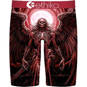 Ethika Men’s Boxer Brief, Knee Length, 4-Way Stretch Performance Underwear with Graphic Prints - Demon Time in Kuwait