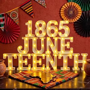 14 Pcs Juneteenth Decorations LED Letter Light Signs Cultural Theme Event Signs 1865 Sign Light for African American Heritage Black History Month Celebrations Home Party Table Decor (White) in Saudi Arabia