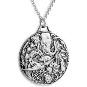 AZAGGI 925 Sterling Silver Good Luck Protection Elephant Animal Horseshoe Clover Hamsa Hand Ladybug Star Necklace in Saudi Arabia
