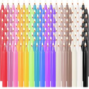 CHANGTIKEJI 160 Pack Spell Chime Candles 4 Inch Multi-Colored Taper Candles Sticks for Home Decor Kitchen Decor Wedding Decoration-16 Colors in Saudi Arabia