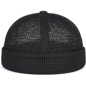 Brimless Hats for Men, Docker Hat with Mesh Ventilation, Retro Brimless Cap for Hip Hop Dancing Events and Urban Commuting, Summer Beanie for Street Fashion Coordination Multicolored in Saudi Arabia